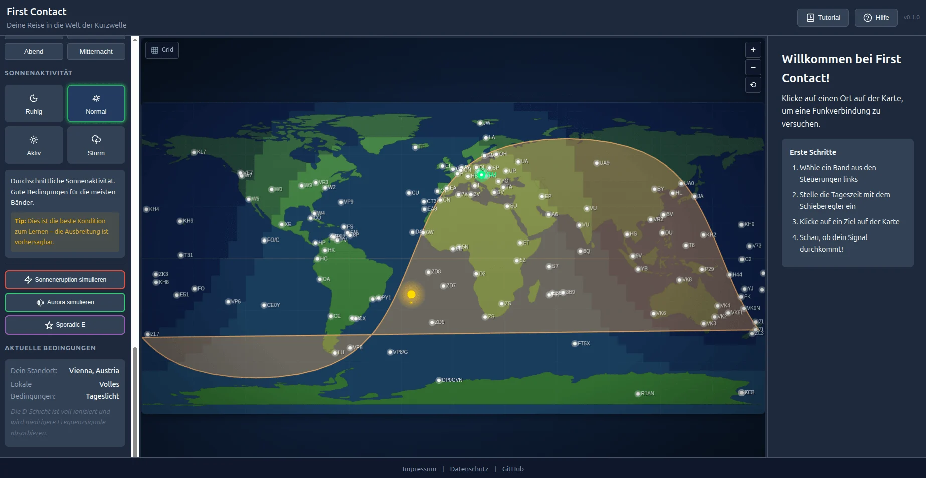 First Contact – Learn shortwave propagation through experimentation!