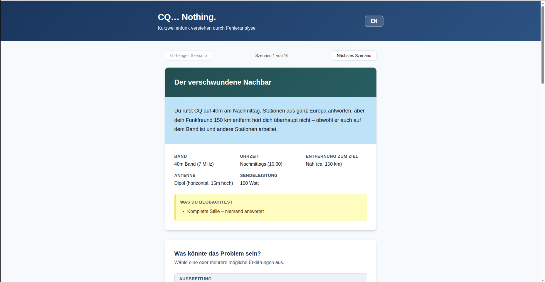 CQ Nothing: Warum antwortet niemand?