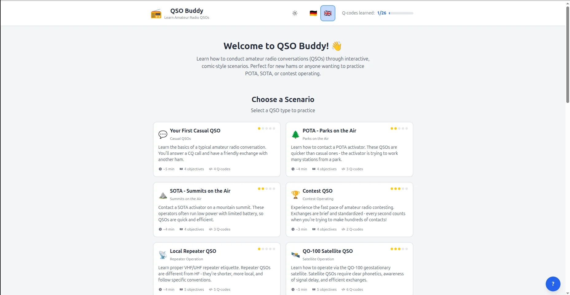 QSO Buddy: Practice radio conversations interactively