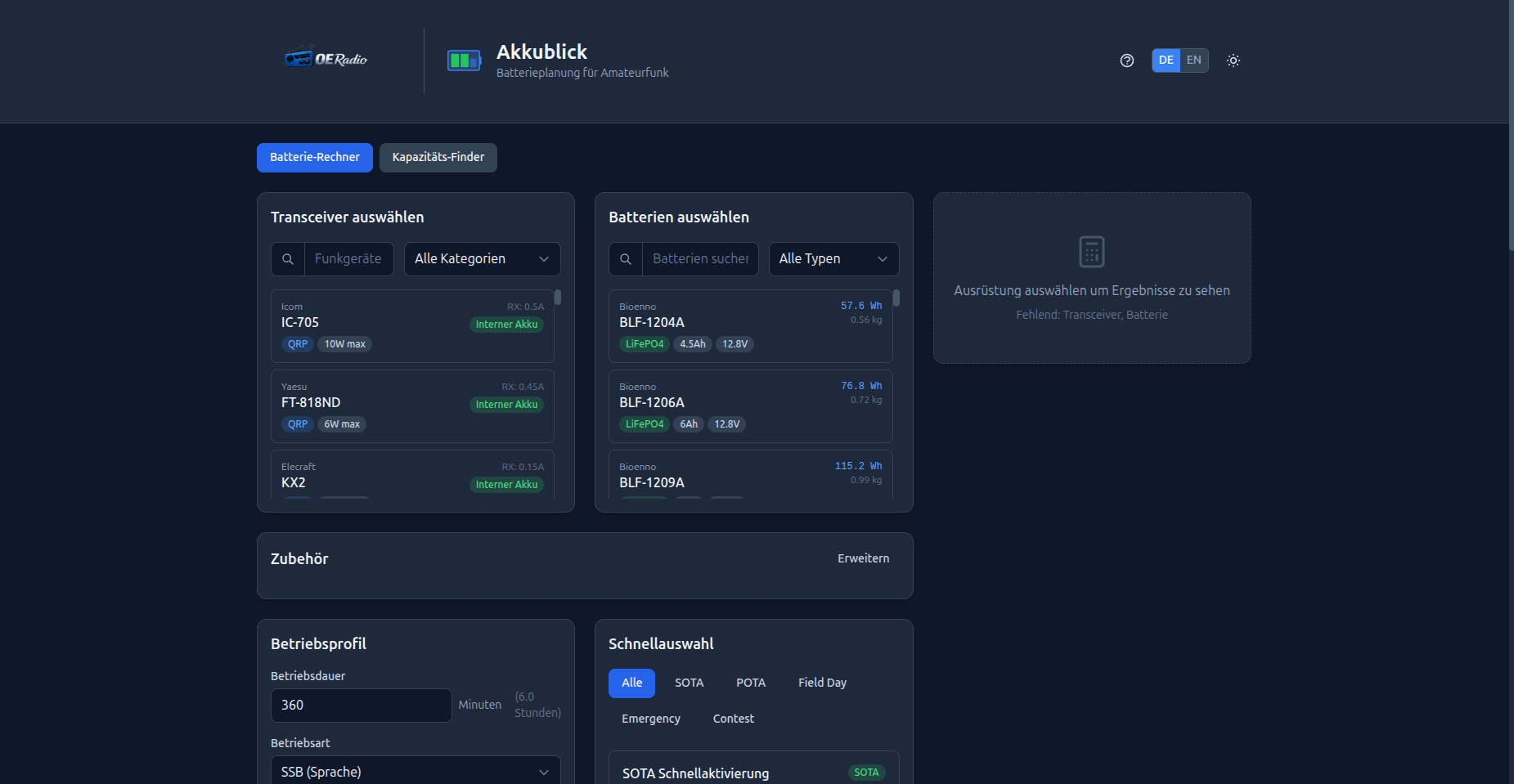 Akkublick – Batterieplanung für Funkamateure