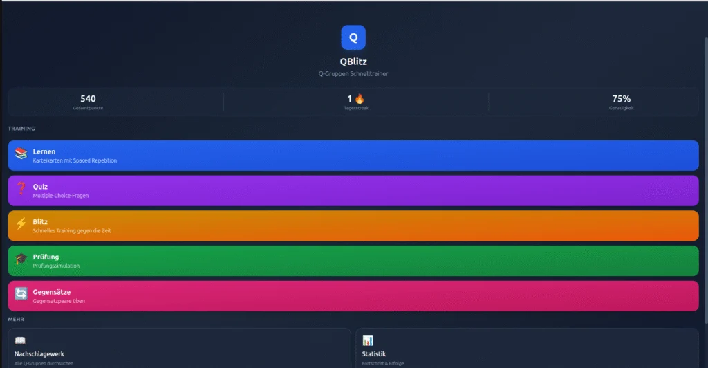 QBlitz – Q-Gruppen Schnelltrainer für Funkamateure