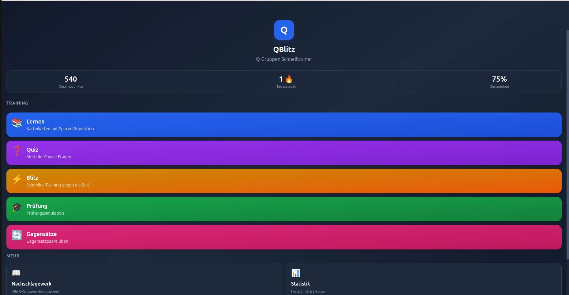 QBlitz – Q-group quick trainer for radio amateurs