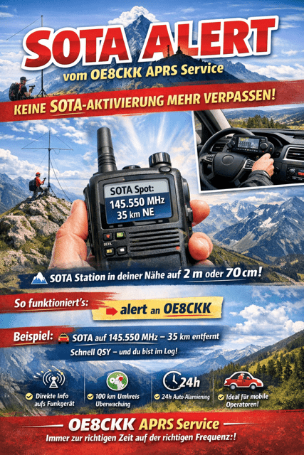 SOTA ALERT vom OE8CKK APRS Service