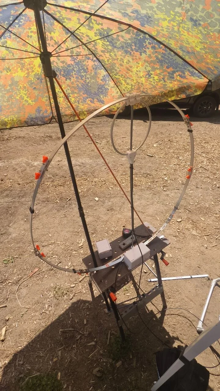 Magnetic Loop Antenne unter dem Sonnenschirm