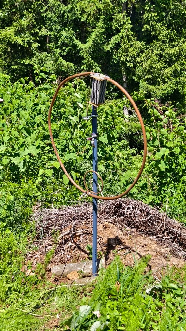 Magnetic Loop Antenne Eigenbau aufgestellt