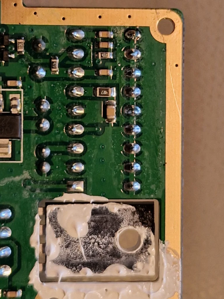 Freshly soldered IC socket