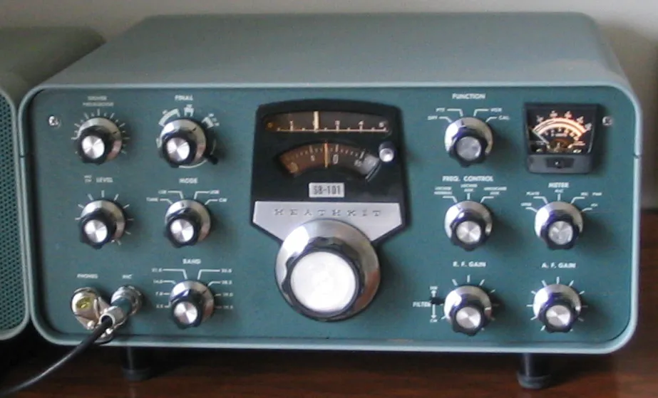 Heathkit SB-101 transceiver in the typical Heathkit green