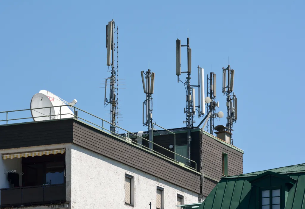 Antennas on a rooftop in Bad Ischl